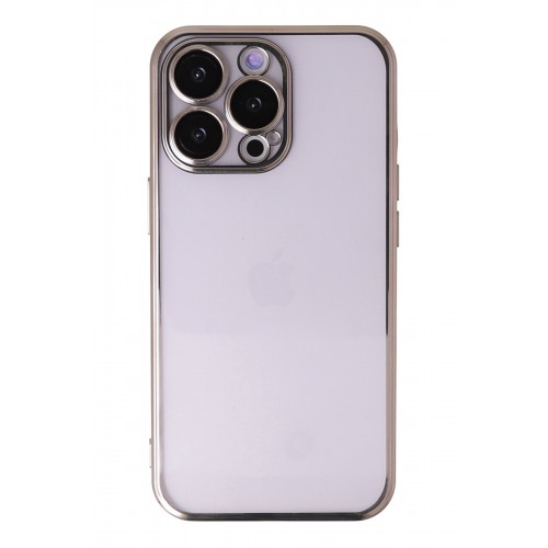 Newface iPhone 13 Pro Kılıf Razer Lensli Silikon - Gold