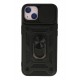 Newface iPhone 13 Kılıf Pars Lens Yüzüklü Silikon - Siyah