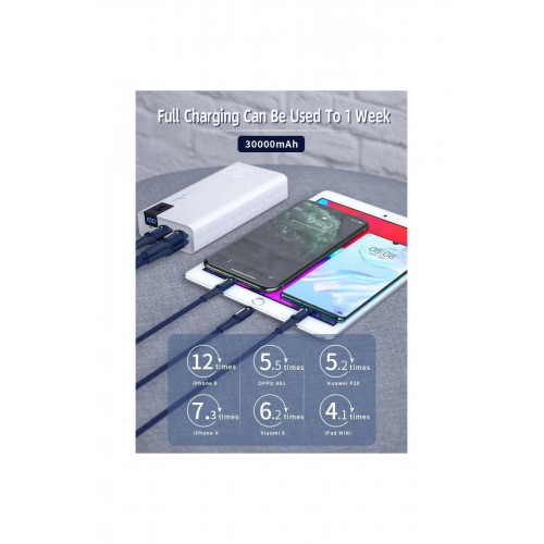 Konfulon A19 Dijital Ekranlı Powerbank 30.000 mAh Hızlı Şarj - Beyaz Konfulon A19 Dijital Ekranlı Powerbank 30.000 mAh Hızlı Şarj - Beyaz