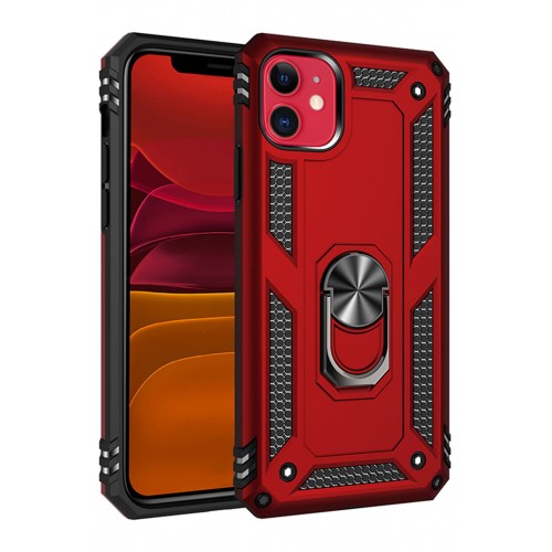 Newface iPhone 11 Kılıf Sofya Yüzüklü Silikon Kapak - Kırmızı Newface iPhone 11 Kılıf Sofya Yüzüklü Silikon Kapak - Kırmızı