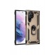 Newface Samsung Galaxy S21 Ultra Kılıf Sofya Yüzüklü Silikon Kapak - Gold