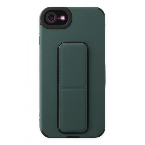 Newface iPhone 7 Kılıf Mega Standlı Silikon - Yeşil