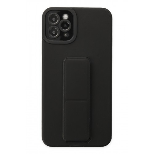 Newface iPhone 11 Pro Max Kılıf Mega Standlı Silikon - Siyah