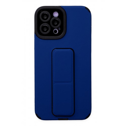 Newface iPhone 12 Pro Max Kılıf Mega Standlı Silikon - Mavi