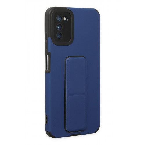 Newface Samsung Galaxy A03S Kılıf Mega Standlı Silikon - Mavi Newface Samsung Galaxy A03S Kılıf Mega Standlı Silikon - Mavi