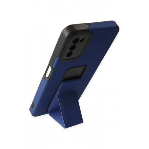 Newface Samsung Galaxy A03S Kılıf Mega Standlı Silikon - Mavi Newface Samsung Galaxy A03S Kılıf Mega Standlı Silikon - Mavi