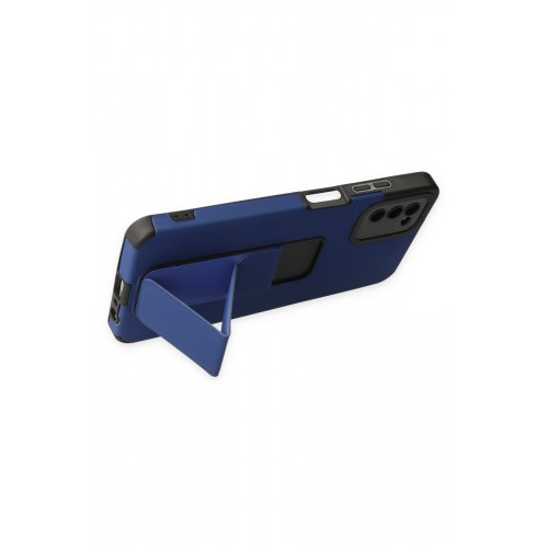 Newface Samsung Galaxy A03S Kılıf Mega Standlı Silikon - Mavi Newface Samsung Galaxy A03S Kılıf Mega Standlı Silikon - Mavi