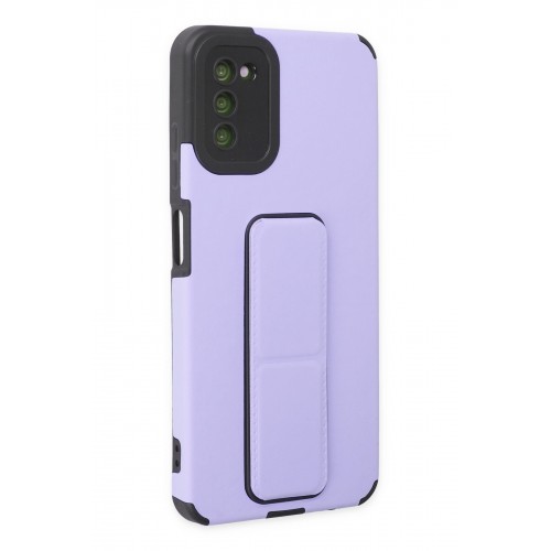 Newface Samsung Galaxy A03S Kılıf Mega Standlı Silikon - Lila Newface Samsung Galaxy A03S Kılıf Mega Standlı Silikon - Lila