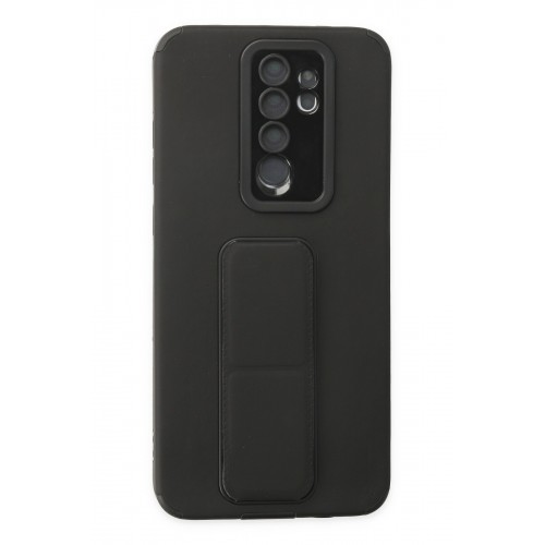 Newface Xiaomi Redmi Note 8 Pro Kılıf Mega Standlı Silikon - Siyah