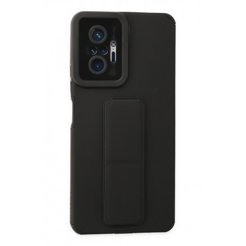 Newface Xiaomi Redmi Note 10 Pro Kılıf Mega Standlı Silikon - Siyah