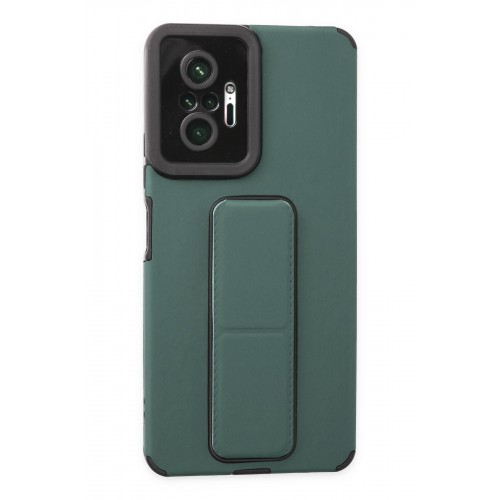 Newface Xiaomi Redmi Note 10 Pro Kılıf Mega Standlı Silikon - Yeşil