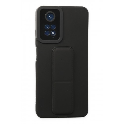 Newface Xiaomi Redmi Note 11 Kılıf Mega Standlı Silikon - Siyah