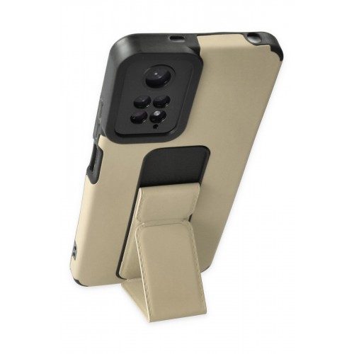 Newface Xiaomi Redmi Note 11S Kılıf Mega Standlı Silikon - Gold Newface Xiaomi Redmi Note 11S Kılıf Mega Standlı Silikon - Gold
