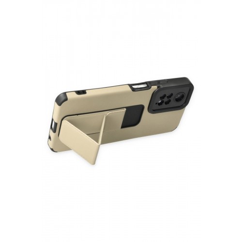 Newface Xiaomi Redmi Note 11S Kılıf Mega Standlı Silikon - Gold Newface Xiaomi Redmi Note 11S Kılıf Mega Standlı Silikon - Gold