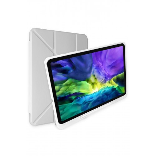 Newface iPad 10.2 (8.nesil) Kılıf Kalemlikli Mars Tablet Kılıfı - Gri