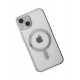 Newface iPhone 14 Plus Kılıf Magneticsafe Lazer Silikon - Gümüş