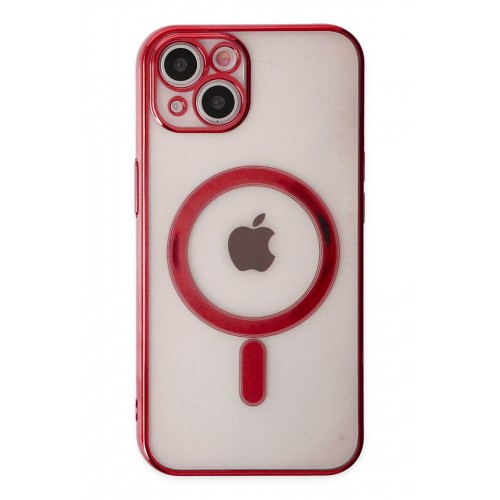Newface iPhone 14 Plus Kılıf Magneticsafe Lazer Silikon - Kırmızı Newface iPhone 14 Plus Kılıf Magneticsafe Lazer Silikon - Kırmızı