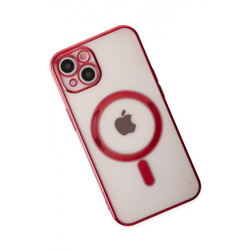 Newface iPhone 14 Plus Kılıf Magneticsafe Lazer Silikon - Kırmızı Newface iPhone 14 Plus Kılıf Magneticsafe Lazer Silikon - Kırmızı