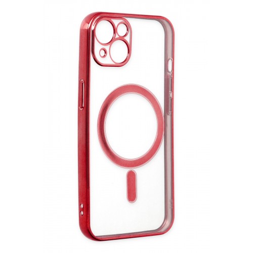 Newface iPhone 14 Plus Kılıf Magneticsafe Lazer Silikon - Kırmızı Newface iPhone 14 Plus Kılıf Magneticsafe Lazer Silikon - Kırmızı