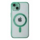 Newface iPhone 14 Plus Kılıf Magneticsafe Lazer Silikon - Haki Yeşil