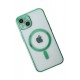 Newface iPhone 14 Plus Kılıf Magneticsafe Lazer Silikon - Haki Yeşil