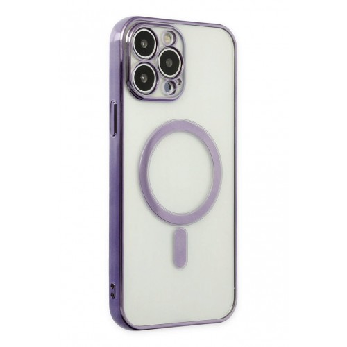 Newface iPhone 14 Pro Kılıf Magneticsafe Lazer Silikon - Mor Newface iPhone 14 Pro Kılıf Magneticsafe Lazer Silikon - Mor