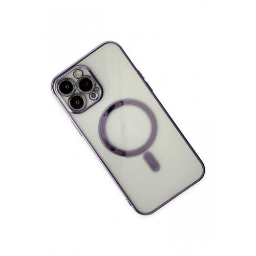 Newface iPhone 14 Pro Kılıf Magneticsafe Lazer Silikon - Mor Newface iPhone 14 Pro Kılıf Magneticsafe Lazer Silikon - Mor