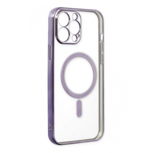Newface iPhone 14 Pro Kılıf Magneticsafe Lazer Silikon - Mor Newface iPhone 14 Pro Kılıf Magneticsafe Lazer Silikon - Mor
