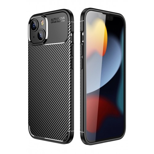Newface iPhone 14 Plus Kılıf Focus Karbon Silikon - Siyah
