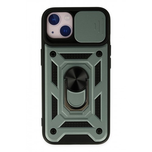 Newface iPhone 14 Kılıf Pars Lens Yüzüklü Silikon - Yeşil Newface iPhone 14 Kılıf Pars Lens Yüzüklü Silikon - Yeşil