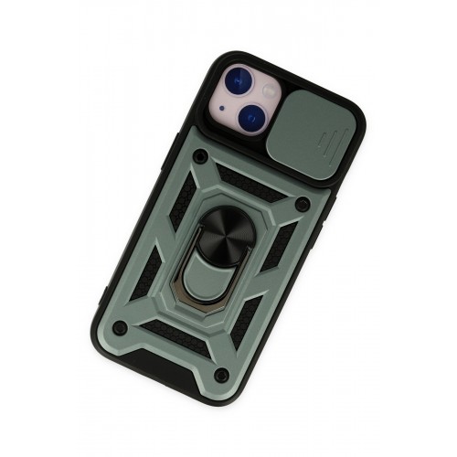 Newface iPhone 14 Kılıf Pars Lens Yüzüklü Silikon - Yeşil Newface iPhone 14 Kılıf Pars Lens Yüzüklü Silikon - Yeşil