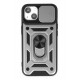 Newface iPhone 14 Kılıf Pars Lens Yüzüklü Silikon - Gümüş