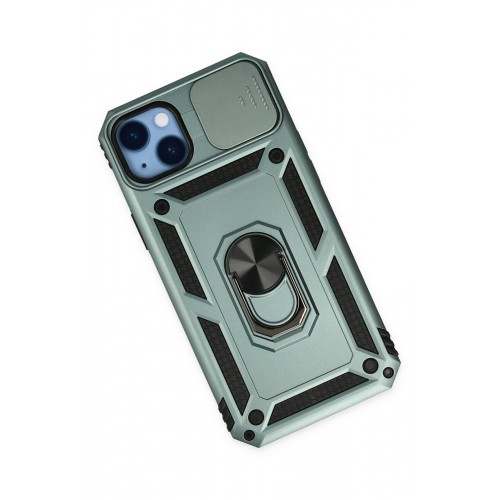 Newface iPhone 14 Plus Kılıf Pars Lens Yüzüklü Silikon - Yeşil Newface iPhone 14 Plus Kılıf Pars Lens Yüzüklü Silikon - Yeşil