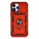 Newface iPhone 14 Pro Kılıf Pars Lens Yüzüklü Silikon - Kırmızı