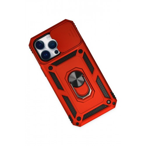 Newface iPhone 14 Pro Kılıf Pars Lens Yüzüklü Silikon - Kırmızı Newface iPhone 14 Pro Kılıf Pars Lens Yüzüklü Silikon - Kırmızı