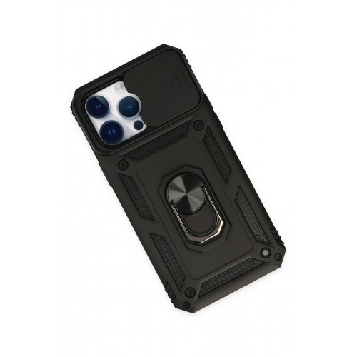 Newface iPhone 14 Pro Max Kılıf Pars Lens Yüzüklü Silikon - Siyah Newface iPhone 14 Pro Max Kılıf Pars Lens Yüzüklü Silikon - Siyah