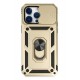 Newface iPhone 14 Pro Max Kılıf Pars Lens Yüzüklü Silikon - Gold