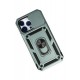 Newface iPhone 14 Pro Max Kılıf Pars Lens Yüzüklü Silikon - Yeşil
