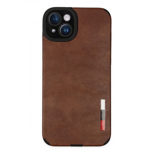 Newface iPhone 14 Kılıf Loop Deri Silikon - Kahverengi