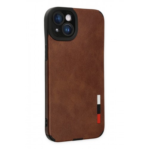 Newface iPhone 14 Plus Kılıf Loop Deri Silikon - Kahverengi Newface iPhone 14 Plus Kılıf Loop Deri Silikon - Kahverengi