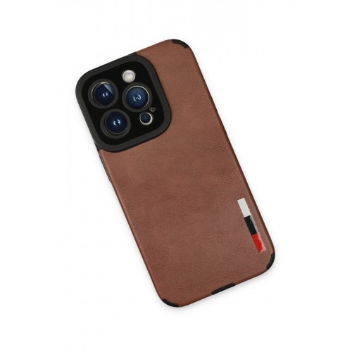 Newface iPhone 14 Pro Kılıf Loop Deri Silikon - Kahverengi Newface iPhone 14 Pro Kılıf Loop Deri Silikon - Kahverengi