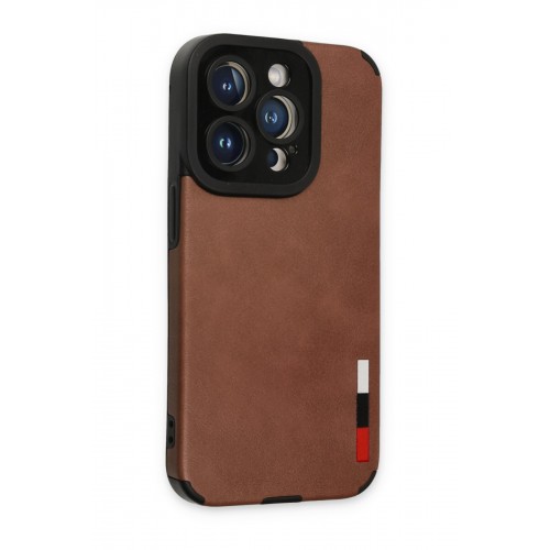 Newface iPhone 14 Pro Max Kılıf Loop Deri Silikon - Kahverengi Newface iPhone 14 Pro Max Kılıf Loop Deri Silikon - Kahverengi