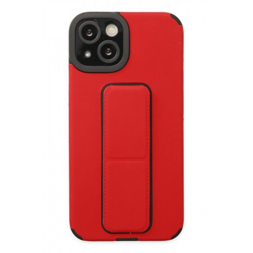 Newface iPhone 14 Plus Kılıf Mega Standlı Silikon - Kırmızı Newface iPhone 14 Plus Kılıf Mega Standlı Silikon - Kırmızı
