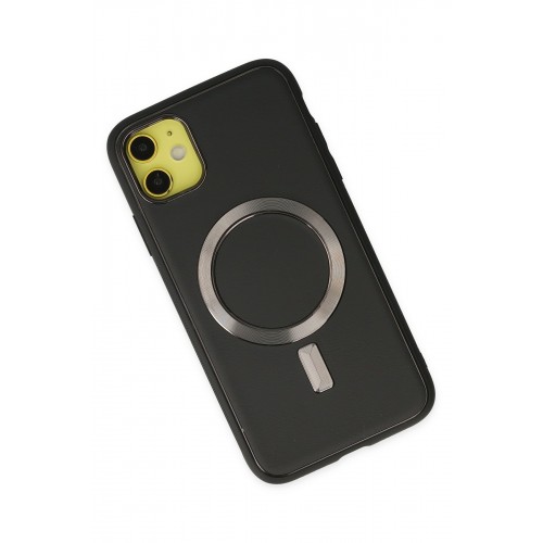 Newface iPhone 12 Kılıf Coco Deri Magneticsafe Silikon - Siyah Newface iPhone 12 Kılıf Coco Deri Magneticsafe Silikon - Siyah