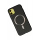 Newface iPhone 12 Kılıf Coco Deri Magneticsafe Silikon - Siyah