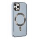 Newface iPhone 12 Pro Max Kılıf Coco Deri Magneticsafe Silikon - Sierra Blue