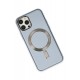 Newface iPhone 12 Pro Max Kılıf Coco Deri Magneticsafe Silikon - Sierra Blue