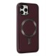 Newface iPhone 12 Pro Max Kılıf Coco Deri Magneticsafe Silikon - Bordo Newface iPhone 12 Pro Max Kılıf Coco Deri Magneticsafe Silikon - Bordo