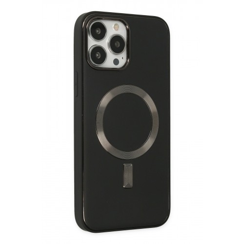 Newface iPhone 13 Pro Kılıf Coco Deri Magneticsafe Silikon - Siyah Newface iPhone 13 Pro Kılıf Coco Deri Magneticsafe Silikon - Siyah