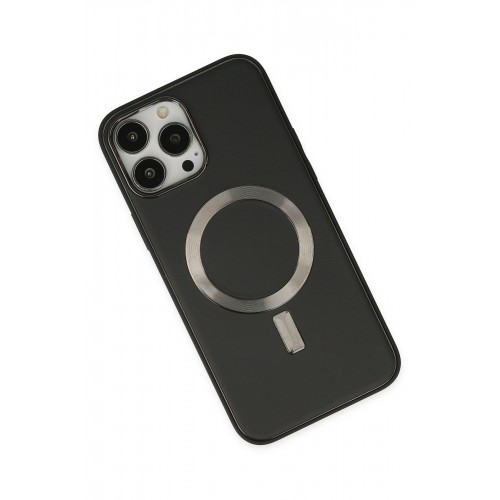 Newface iPhone 13 Pro Kılıf Coco Deri Magneticsafe Silikon - Siyah Newface iPhone 13 Pro Kılıf Coco Deri Magneticsafe Silikon - Siyah